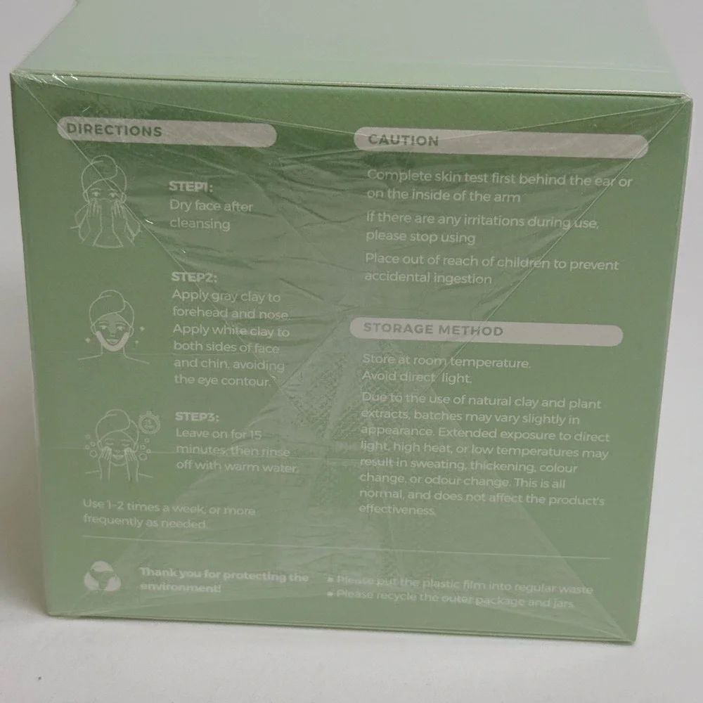 WNP Duo Cleansing Clay Mask T-Zone U-Zone Deep Pore Cleanser Sensitive Skin 100g
